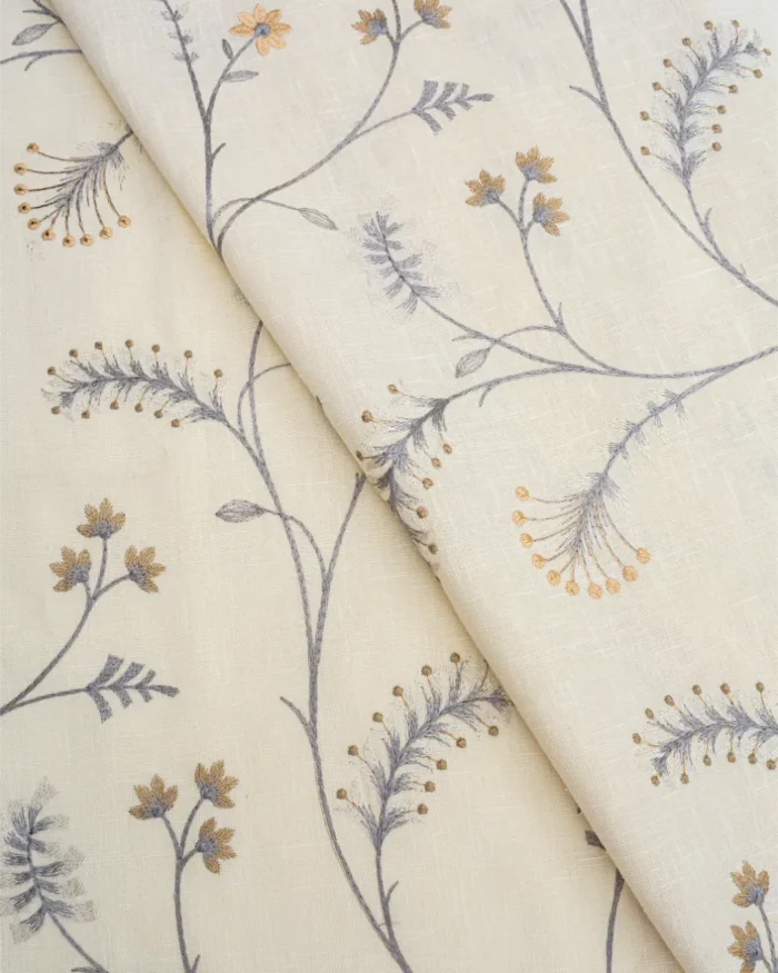 Embroidered Silvy - Ash Gray Roman Shades - Image 2