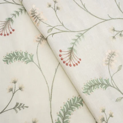 Swatches | Embroidered Silvy - Cross - Bloom | Curtain Avenue