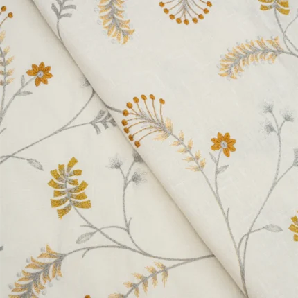 Swatches | Embroidered Silvy - Cross - Copper | Curtain Avenue