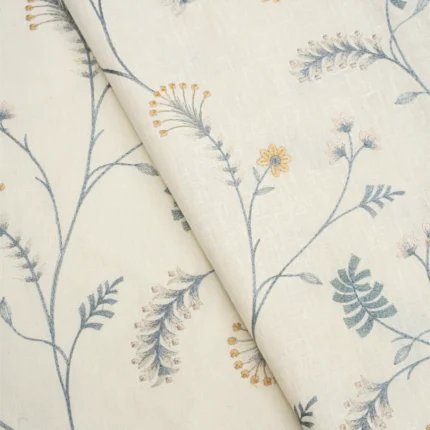 Swatches | Embroidered Silvy - Cross - Dew | Curtain Avenue