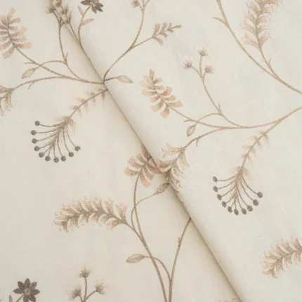 Curtains | Embroidered Silvy - Cross - Walnut | Curtain Avenue