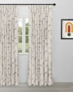 Embroidered Silvy - Ash Gray Custom Curtains