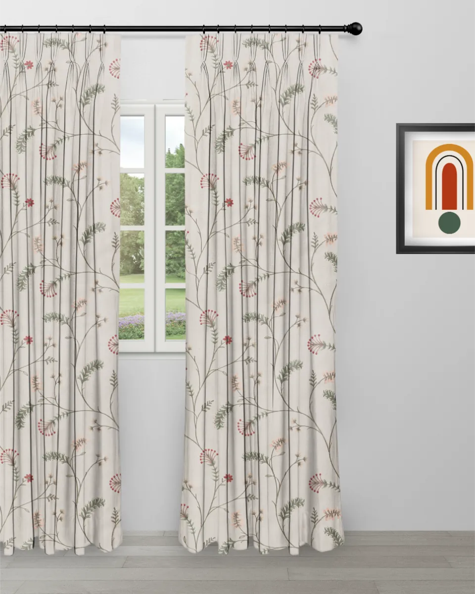 Embroidered Silvy - Curtain - Bloom Embroidered Silvy - Bloom Custom Curtains - Image 1
