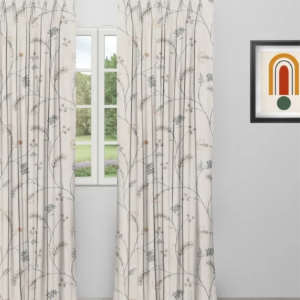 Curtains | Embroidered Silvy - Curtain - Dew | Curtain Avenue