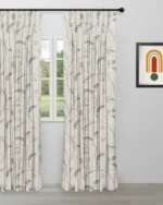 Embroidered Silvy - Sage Green Custom Curtains