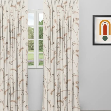 Curtains | Embroidered Silvy - Curtain - Walnut | Curtain Avenue