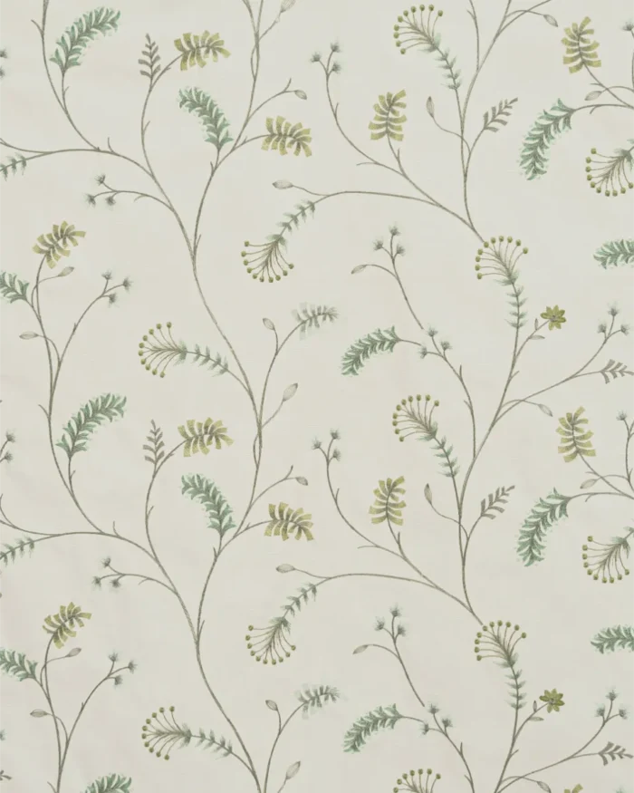 Embroidered Silvy - Sage Green Roman Shades - Image 3