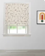 Embroidered Silvy - Ash Gray Roman Shades