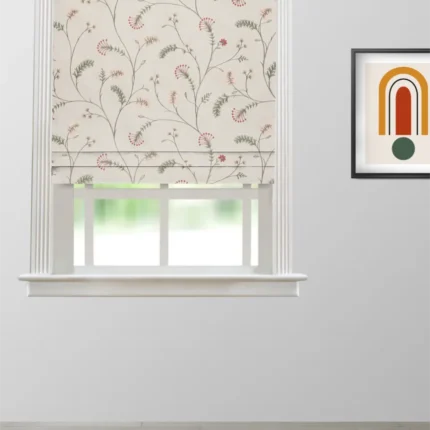 Roman Shades | Embroidered Silvy - Roman - Bloom | Curtain Avenue