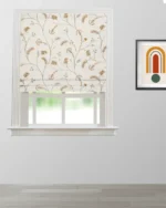 Embroidered Silvy - Copper Roman Shades