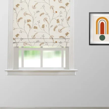 Roman Shades | Embroidered Silvy - Roman - Copper | Curtain Avenue