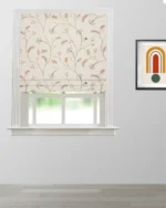 Embroidered Silvy - Walnut Roman Shades