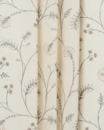 Embroidered Silvy - Ash Gray Ripple Fold Drapes