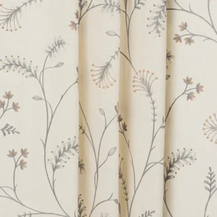 Ripple Fold Drapes | Embroidered Silvy - Vertical - Ash Gray | Curtain Avenue