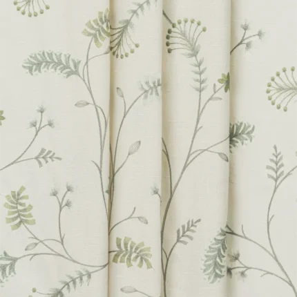Swatches | Embroidered Silvy - Vertical - Sage | Curtain Avenue