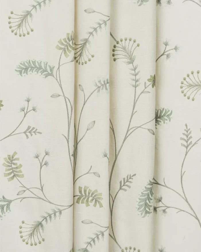 Embroidered Silvy - Sage Green Roman Shades - Image 4