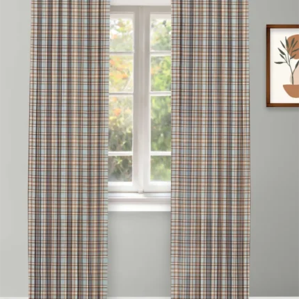Curtains | Farmhouse Plaid Check-Storm- Curtain | Curtain Avenue