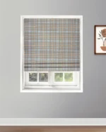 Farmhouse Plaid Check - Storm Roman Shades