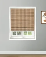 Roman Shades | Farmhouse Plaid Check-Tan-Roman Shade | Curtain Avenue