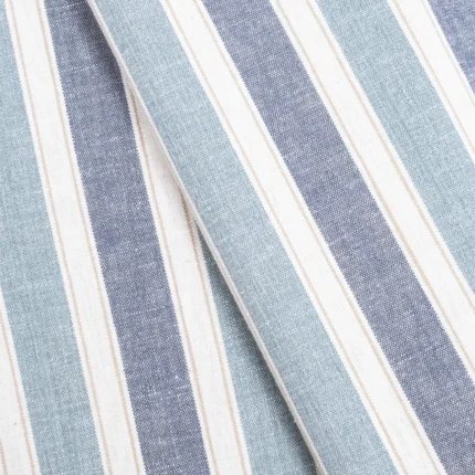 Roman Shades | French Stripes - Blue Cross Folded Shot | Curtain Avenue