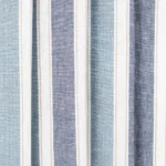French Stripes - Blue Ripple Fold Drapes