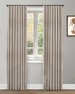 French Stripes - Gray Ripple Fold Drapes