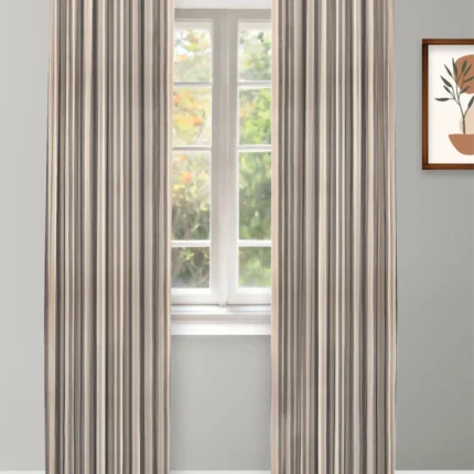 Curtains | French Stripes - Gray Curtain Shot | Curtain Avenue