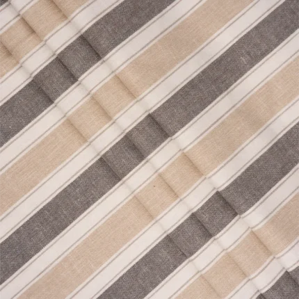 Roman Shades | French Stripes - Gray Folded Shot | Curtain Avenue