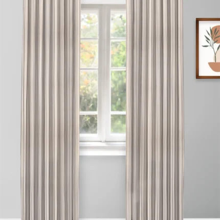 Curtains | French Stripes - Witney Gray Curtain Shot | Curtain Avenue