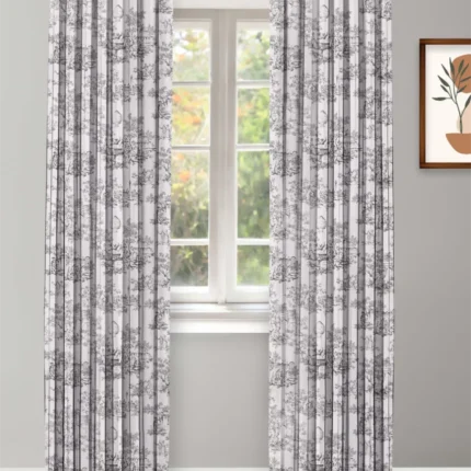 Curtains | French Toile-Brown- Curtain | Curtain Avenue