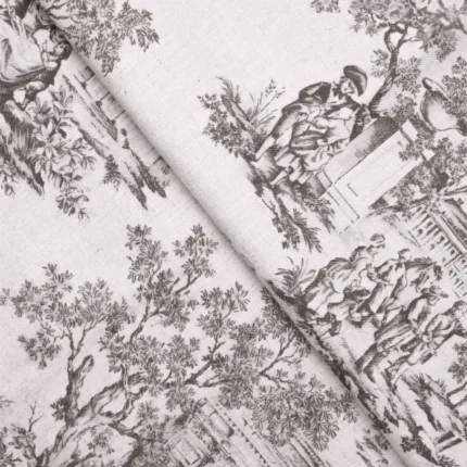 Swatches | French Toile-Brown- Folded | Curtain Avenue