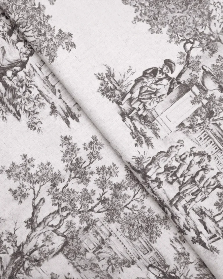 Swatches | French Toile-Brown- Folded | Curtain Avenue