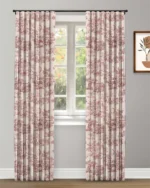 French Toile - Misty Rose Ripple Fold Drapes