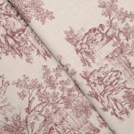 Swatches | French Toile-Misty Rose- Folded | Curtain Avenue