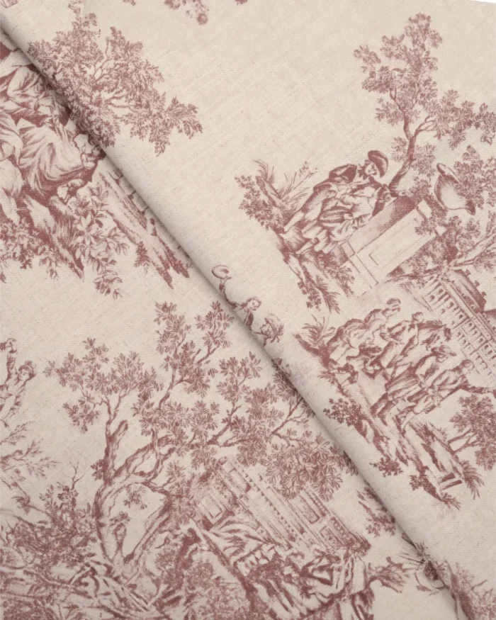 French Toile - Misty Rose Roman Shades - Image 2