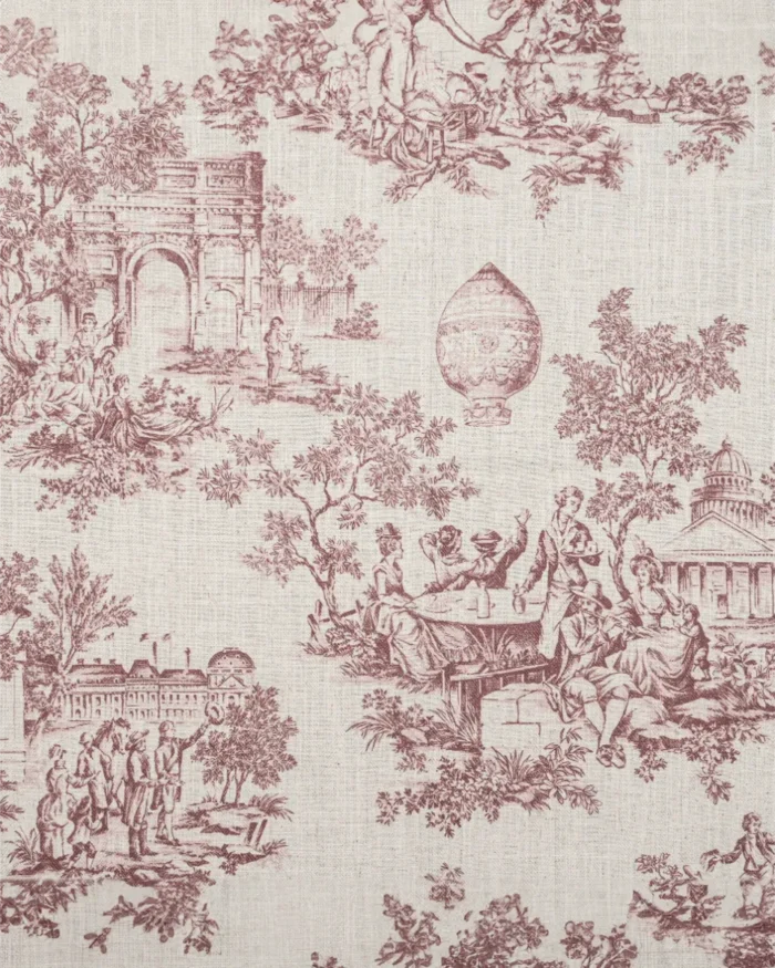 French Toile - Misty Rose Roman Shades - Image 3