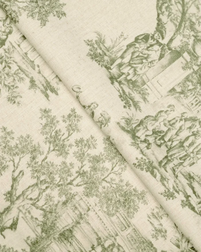 French Toile - Sea Green Roman Shades - Image 2