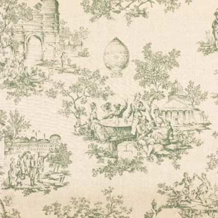 Swatches | French Toile-Sea Green- Regular | Curtain Avenue