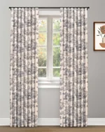 French Toile - Steel Blue Ripple Fold Drapes