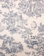French Toile - Steel Blue Roman Shades - Image 3