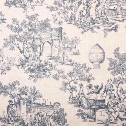 Swatches | French Toile-Steel Blue- Regular | Curtain Avenue