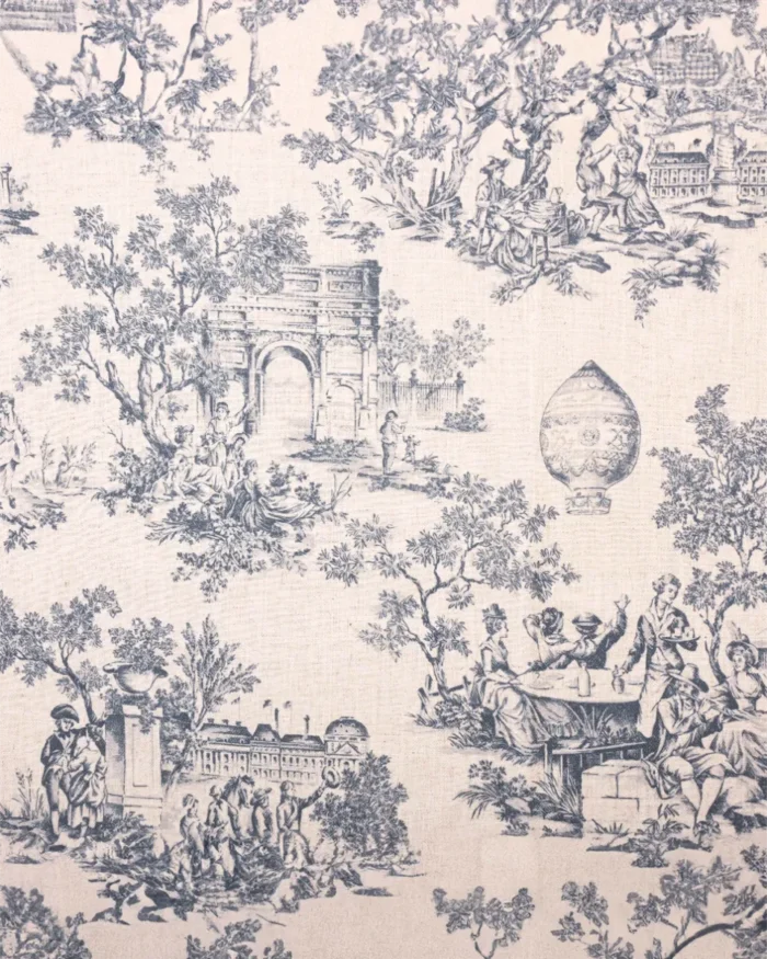 French Toile - Steel Blue Roman Shades - Image 3