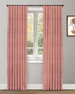Gingham Check - Crimson Red Ripple Fold Panels