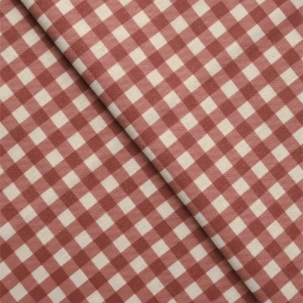 Swatches | Gingam Check - Crimson Red - Folded | Curtain Avenue