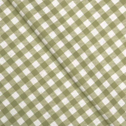 Swatches | Gingam Check - Green - Folded | Curtain Avenue