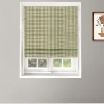 Gingham Check - Green Roman Shades