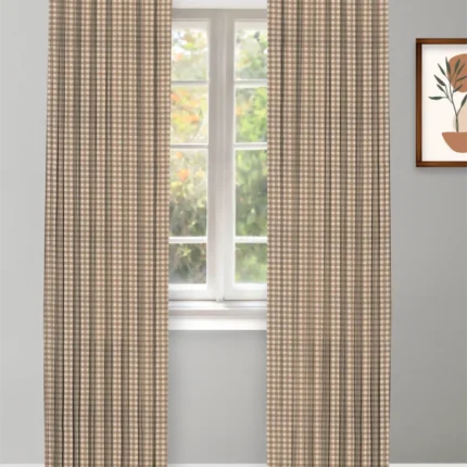 Curtains | Gingam Check - Sand - Curtain | Curtain Avenue