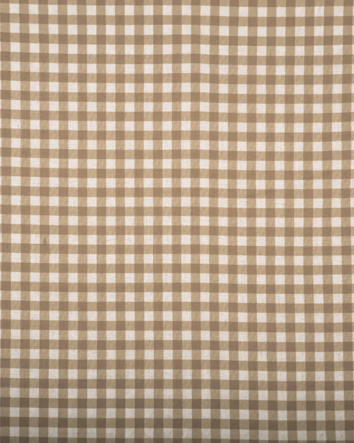 Gingham Check - Sand Ripple Fold Drapes - Image 3
