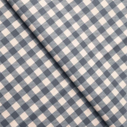 Roman Shades | Gingham Check - Cross - Blue | Curtain Avenue