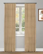 Gingham Check - Mustard Ripple Fold Drapes